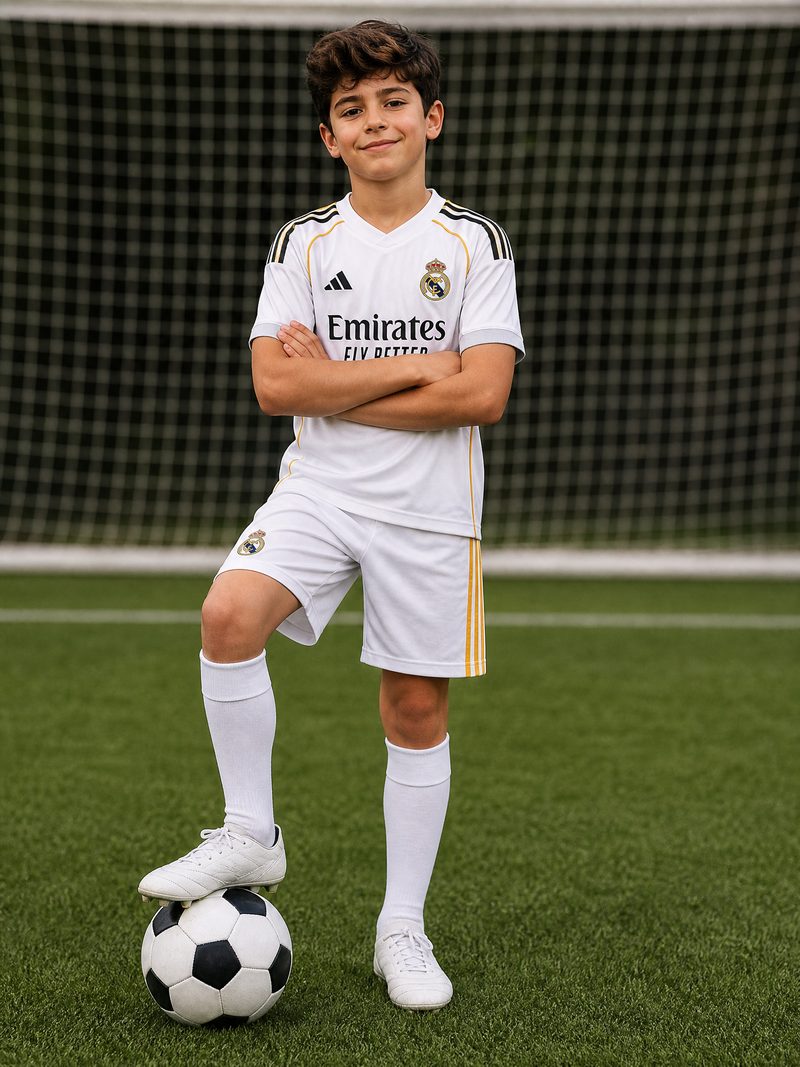 Kit Infantil Real Madrid · Camisa 25/26 Home