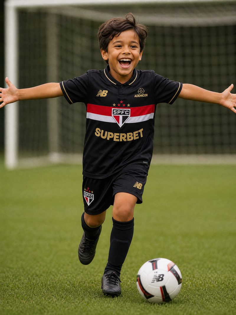Kit Infantil S\u00e3o Paulo · Camisa 25/26 - Uniforme 3 - Tricampeonato
