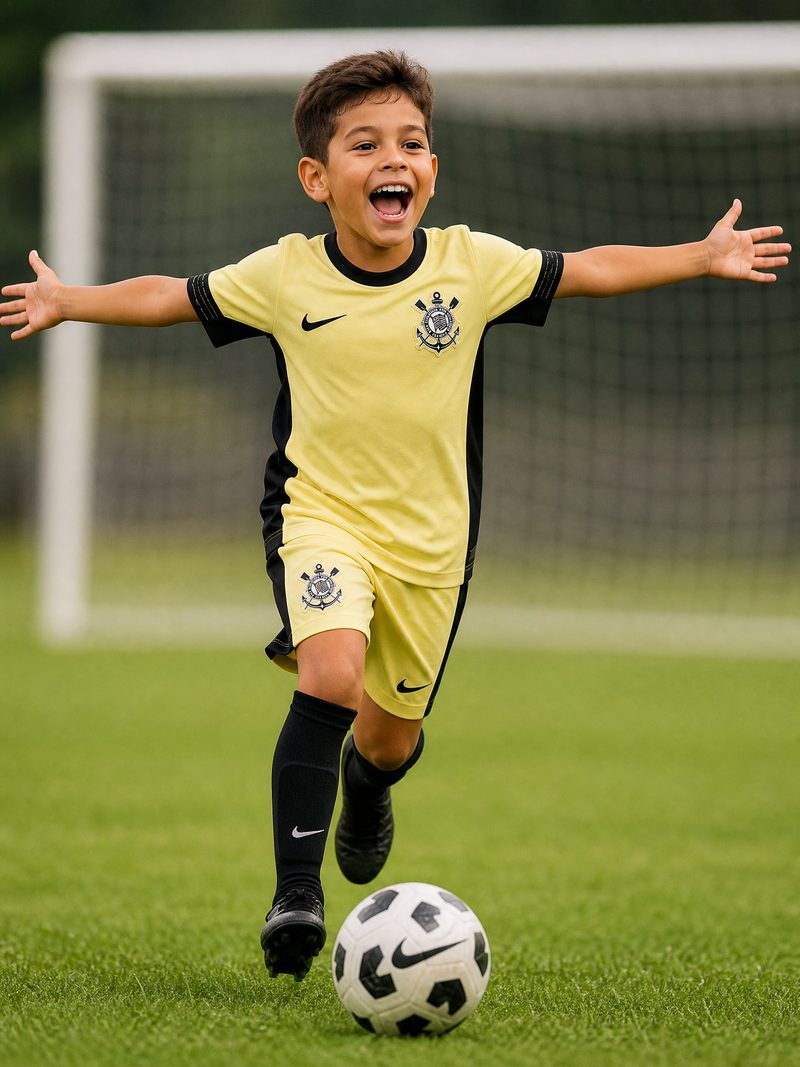 Kit Infantil Corinthians · Camisa 23/24 Terceira Camisa
