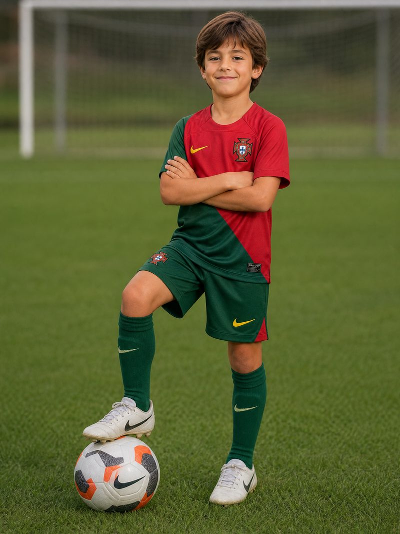 Kit Infantil Portugal · Camisa 22/23 Home - Copa do mundo 2022