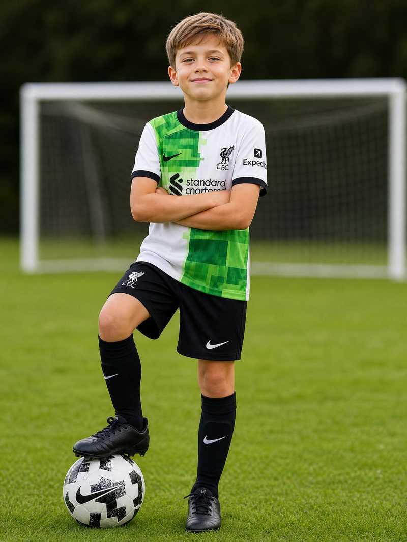 Kit Infantil Liverpool · Camisa 23/24 Away
