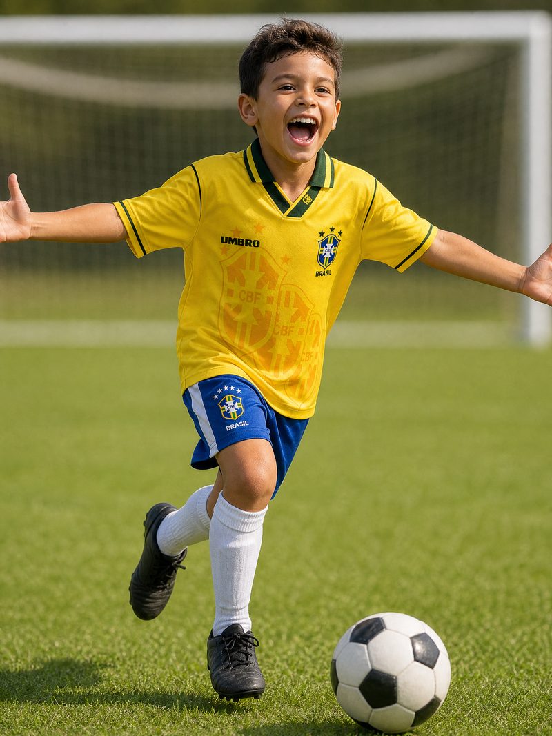 Kit Infantil Brasil · Camisa 1994 Hexa Retro