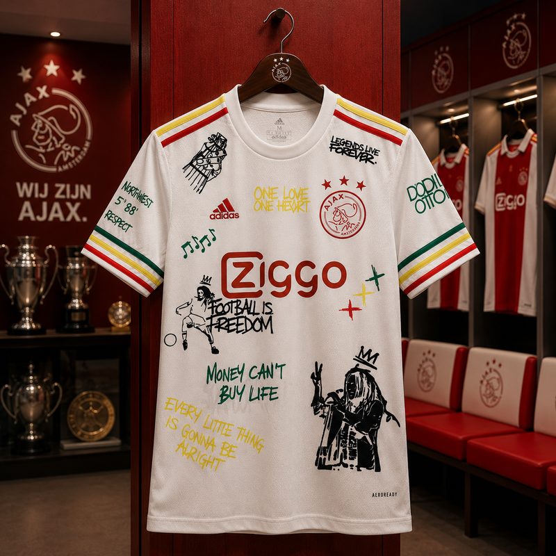 Camisa Ajax · 25/26 - Edição Especial Bob Marley