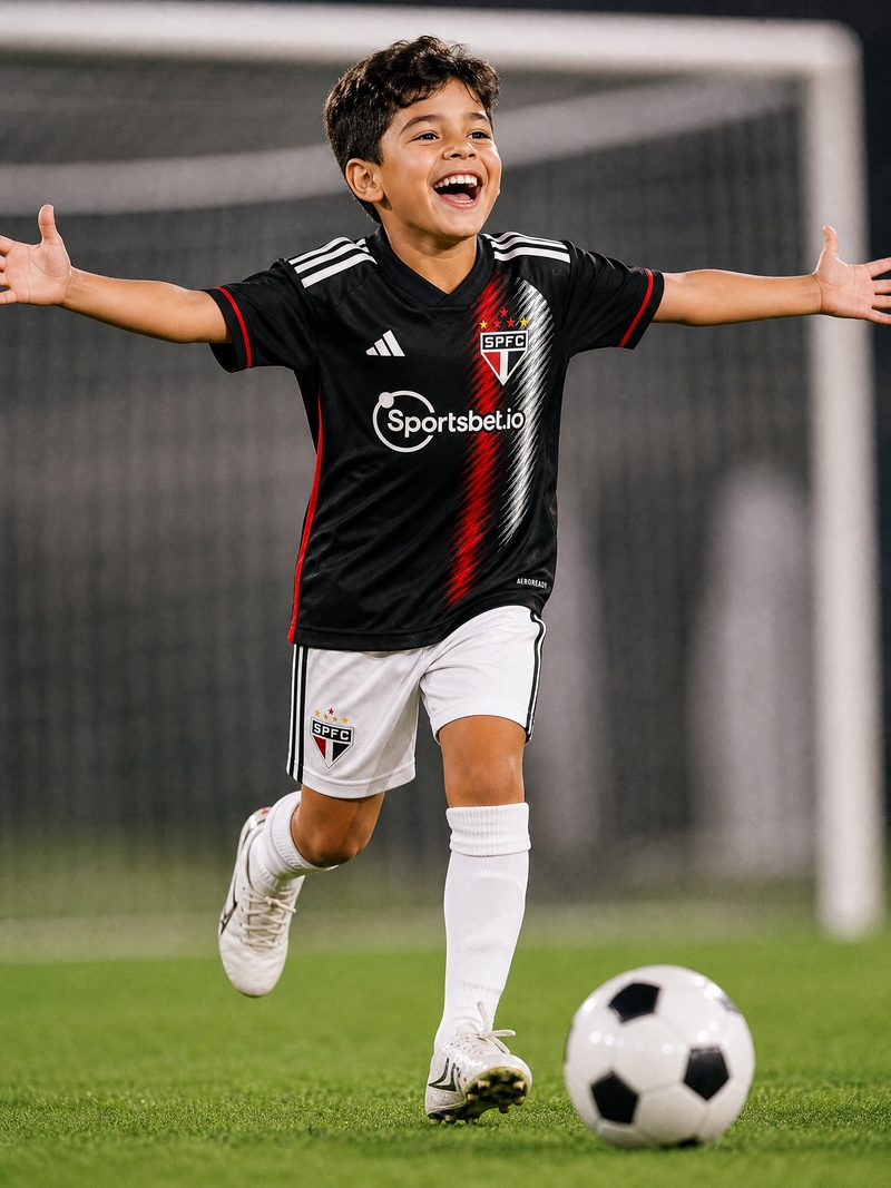 Kit Infantil S\u00e3o Paulo · Camisa 23 - Uniforme 3 - Comemorativa