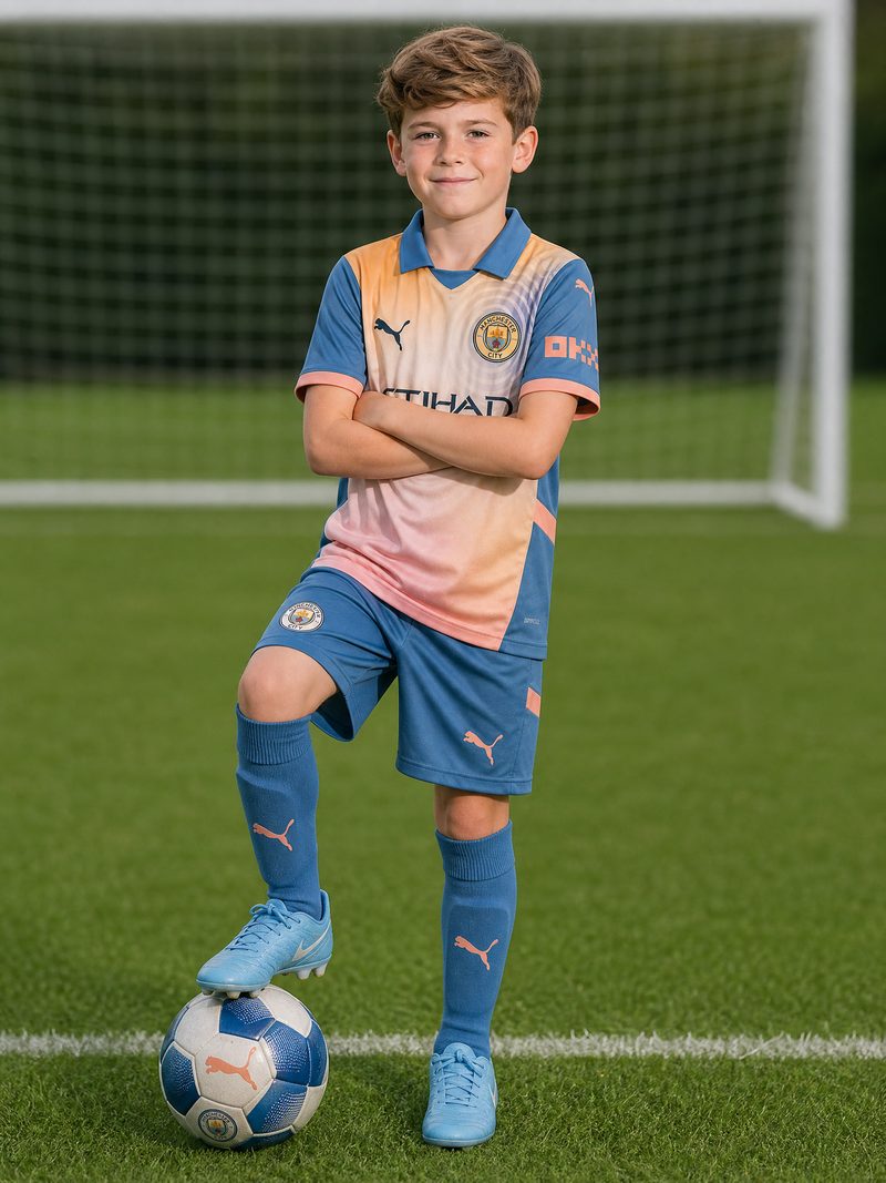 Kit Infantil Manchester City · Camisa 24/25 Uniforme 4